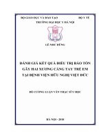 ĐÁNH GIÁ kết QUẢ điều TRỊ bảo tồn gãy HAI XƯƠNG CẲNG TAY TRẺ EM tại BỆNH VIỆN hữu NGHỊ VIỆT đức 