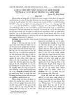 Khung năng lực nhân sự quản lý kinh doanh trong các ngân hàng thương mại Việt Nam