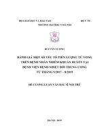 ĐÁNH GIÁ một số yếu tố TIÊN LƯỢNG tử VONG TRÊN BỆNH NHÂN NHIỄM KHUẨN HUYẾT tại BỆNH VIỆN BỆNH NHIỆT đới TRUNG ƯƠNG từ THÁNG 92017 – 82019 