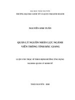 Quản lý nguồn nhân lực ngành viễn thông tỉnh bắc giang 