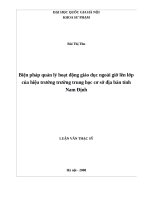 Biện pháp quản lý hoạt động giáo dục ngoài giờ lên lớp của hiệu trưởng trường trung học cơ sở địa bàn tỉnh nam định 