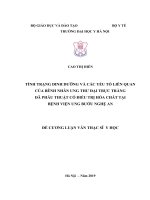 TÌNH TRẠNG DINH DƯỠNG và các yếu tố LIÊN QUAN của BÊNH NHÂN UNG THƯ đại TRỰC TRÀNG đã PHẪU THUẬT có điều TRỊ hóa CHẤT tại BỆNH VIỆN UNG bướu NGHỆ AN 