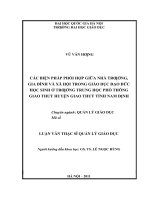 Các biện pháp phối hợp giữa nhà trường gia đình và xã hội trong giáo dục đạo đức học sinh ở trường trung học phổ thông giao thủy huyện giao thủy tỉnh nam định   