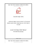 Đánh giá hiệu năng XG PON và ứng dụng trong mạng truy nhập quang VNPT thị xã từ sơn 