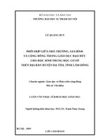 PHỐI hợp GIỮA NHÀ TRƯỜNG, GIA ĐÌNH và CỘNG ĐỒNG TRONG GIÁO dục đạo đức CHO học SINH TRUNG học cơ sở TRÊN địa bàn HUYỆN đạ tẻh, TỈNH lâm ĐỒNG 