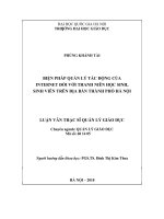 Biện pháp quản lý tác động của internet đối với thanh niên học sinh, sinh viên trên địa bàn thành phố hà nội   