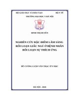NGHIÊN cứu đặc điểm lâm SÀNG rối LOẠN GIẤC NGỦ ở BỆNH NHÂN rối LOẠN sự THÍCH ỨNG 