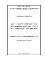 Quản lý chương trình mục tiêu quốc gia giảm nghèo bền vững ở huyện mường ảng, tỉnh điện biên 