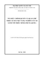 Tổ chức chính quyền và quan chế triều lê sơ (việt nam) nghiên cứu so sánh với triều minh (trung quốc) 