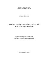 Thơ ma trường nguyên và võ sa hà dưới góc nhìn so sánh 