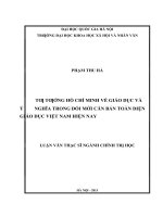 Tư tưởng hồ chí minh về giáo dục và ý nghĩa trong đổi mới căn bản toàn diện giáo dục việt nam hiện nay 