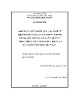 Đối chiếu ngữ nghĩa của các giới từ không gian “OUT, IN, UP, DOWN” trong tiếng anh với “RA, vào, lên, XUỐNG” trong tiếng việt theo cách tiếp cận của ngôn ngữ học tri nhận 
