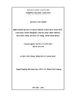 Biện pháp quản lý hoạt động giáo dục đạo đức cho học sinh trường trung học phổ thông nguyễn trãi, huyện vũ thư, tỉnh thái bình   