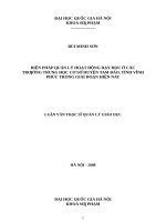 Biện pháp quản lý hoạt động dạy học ở các trường trung học cơ sở huyện tam đảo, tỉnh vĩnh phúc trong giai đoạn hiện nay 