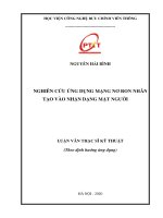 Nghiên cứu ứng dụng mạng nơ ron nhân tạo vào nhận dạng mặt người 