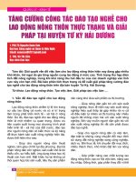 Tăng cường công tác đào tạo nghề cho lao động nông thôn thực trạng và giải pháp tại huyện Tứ Kỳ Hải Dương