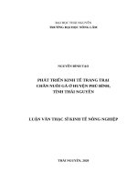 Phát triển kinh tế trang trại chăn nuôi gà ở huyện phú bình, tỉnh thái nguyên 