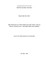 Biện pháp quản lý hoạt động dạy học tiếng anh tại trung tâm đào tạo   viện khoa học hàng không   