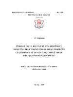 TÍNH GIÁ TRỊ và độ TIN cậy của bộ CÔNG cụđo LƯỜNG THỰC TRẠNG STRESS, LO âu, TRẦM cảm của NAM GIỚI từ 18 TUỔI ở một số xã THUỘC 2 HUYỆN TỈNH hà NAM năm 2017 