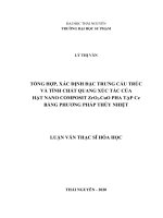 Tổng hợp, xác định đặc trưng cấu trúc và tính chất quang xúc tác của hạt nano composit zro2 cuo pha tạp ce bằng phương pháp thủy nhiệt 