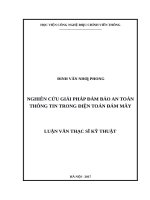 Nghiên cứu giải pháp đảm bảo an toàn thông tin trong điện toán đám mây 