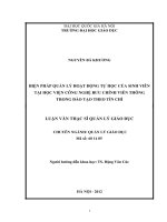 Biện pháp quản lý hoạt động tự học của sinh viên tại học viện công nghệ bưu chính viễn thông trong đào tạo theo tín chỉ 
