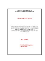 APPLYING DICTATION ON GRADE 11 STUDENTS’ LISTENING COMPREHENSION AT DONG HY HIGH SCHOOL, THAI NGUYEN PROVINCE 