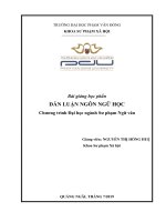 Bài giảng Dẫn luận ngôn ngữ học: Phần 1 - ĐH Phạm Văn Đồng