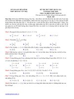 Đề thi thử THPTQG môn Toán lần 1 năm 2019 - THPT Hoàng Văn Thụ, Hòa Bình