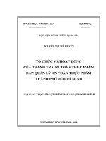 Tổ chức và hoạt động của thanh tra an toàn thực phẩm, ban quản lý an toàn thực phẩm thành phố hồ chí minh 