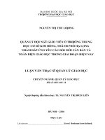 Quản lý đội ngũ giáo viên ở trường trung học cơ sở kim đồng, thành phố hạ long nhằm đáp ứng yêu cầu đổi mới căn bản và toàn diện giáo dục trong giai đoạn hiện nay 