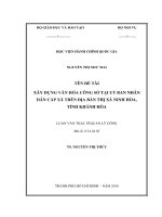 Xây dựng văn hóa công sở tại ủy ban nhân dân cấp xã, trên địa bàn thị xã ninh hòa, tỉnh khánh hòa 