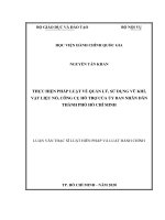 Thực hiện pháp luật về quản lý, sử dụng vũ khí, vật liệu nổ, công cụ hỗ trợ của ủy ban nhân dân thành phố hồ chí minh 