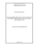 Vận dụng phương pháp dạy học tích cực trong dạy học chương phương pháp tọa độ trong không gian hình học lớp 12  