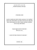 Quản lý đánh giá chất lượng giáo dục các trường trung học phổ thông tỉnh tuyên quang theo bộ tiêu chuẩn đánh giá chất lượng giáo dục trường trung học phổ thông   