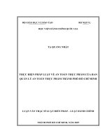 Thực hiện pháp luật về an toàn thực phẩm của ban quản lý an toàn thực phẩm thành phố hồ chí minh 