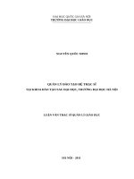 Quản lý đào tại hệ thạc sỹ tại khoa đào tạo sau đại học, trường đại học hà nội   