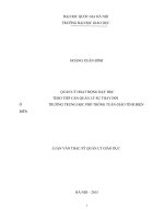 Quản lý hoạt động dạy học theo tiếp cận quản lý sự thay đổi ở trường trung học phổ thông tuần giáo tỉnh điện biên  