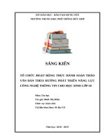 SKKN tổ chức hoạt động thực hành soạn thảo văn bản theo hướng phát triển năng lực CNTT cho học sinh lớp 10 