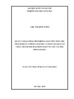 Quản lý hoạt động bồi dưỡng giáo viên tổng phụ trách đội của phòng giáo dục và đào tạo quận lê chân, thành phố hải phòng đáp ứng yêu cầu đổi mới giáo dục 