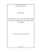 Rèn luyện kỹ năng giải toán phương trình lượng giác cho học sinh lớp 11 trung học phổ thông  001 