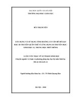 Xây dựng và sử dụng tình huống có vấn đề để dạy học di truyền quần thể và ứng dụng di truyền học   sinh học 12, trung học phổ thông   