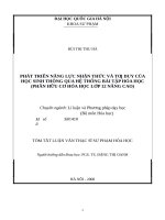 Phát triển năng lực nhận thức và tư duy của học sinh thông qua hệ thống bài tập hóa học (phần hữu cơ hóa học lớp 12 nâng cao)   