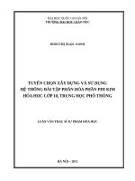 Tuyển chọn xây dựng và sử dụng hệ thống bài tập phân hóa phần phi kim hóa học lớp 10 trung học phổ thông   