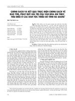 Chính sách và kết quả thực hiện chính sách về bảo tồn, phát huy giá trị của văn hóa ẩm thực tiêu biểu ở các dân tộc thiểu số tỉnh Hà Giang