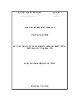 Quản lý nhà nước về xã hội hóa giáo dục phổ thông trên địa bàn tỉnh đắk lắk 