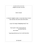 Vận dụng phương pháp dạy học dự án trong môn ngữ văn ở trường trung học phổ thông  