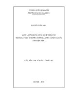 Quản lý ứng dụng công nghệ thông tin trong dạy học ở trường trung học phổ thông chà cang huyện nậm pồ, tỉnh điện biên 
