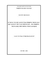ử dụng tài liệu lịch sử địa phương trong dạy học lịch sử việt nam thời kỳ 1945 – 1954 trường trung học phổ thông tỉnh nam định   