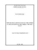 Thiết kế công cụ đánh giá năng lực thực nghiệm của học sinh trong dạy học chương điện học, vật lí 7 